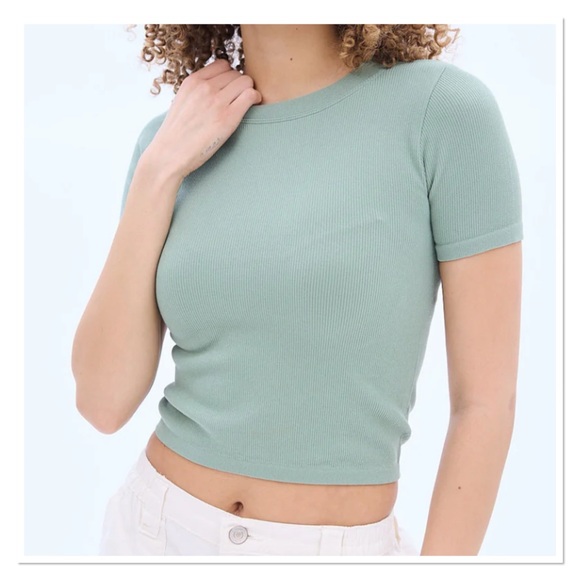 AEROPOSTALE Seamless Sage Green Baby Tee 🆕🏷️ - Picture 8 of 8